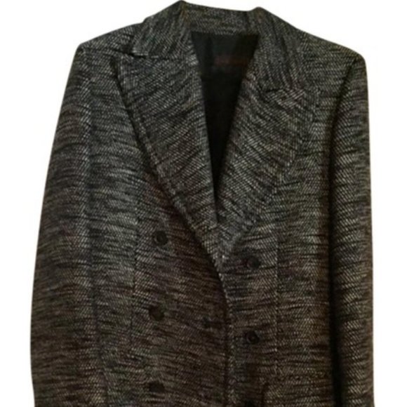 Narciso Rodriguez Black and White Tweed Winter Coat - Picture 1 of 7